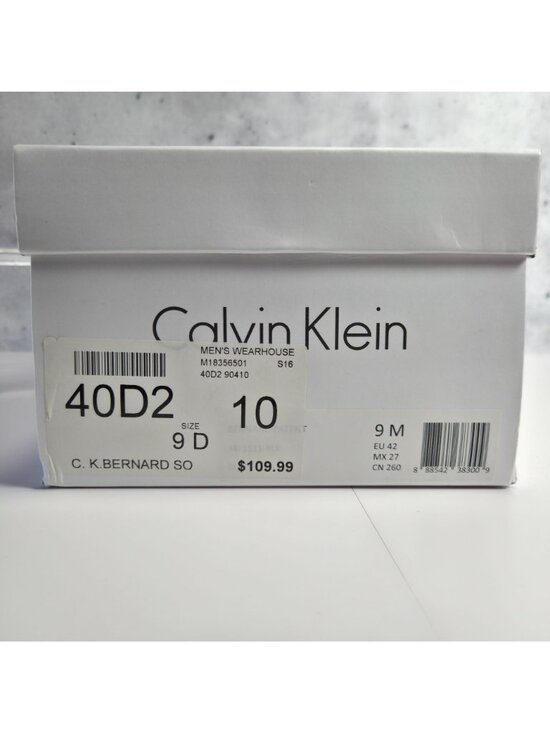 Calvin Klein Mens Black Patent Tuxedo Slip-On Loafers Bernard Style Size 9M main image 8
